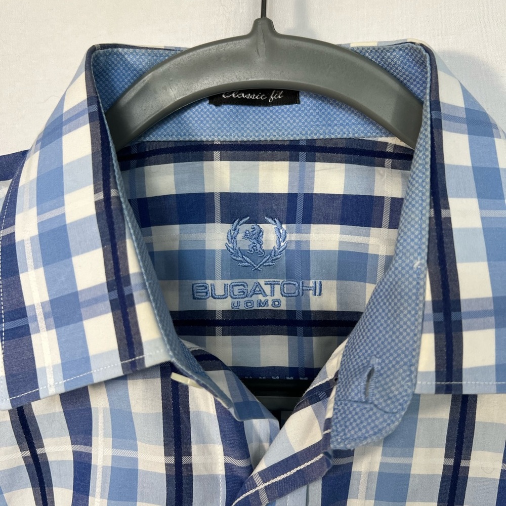 Blue plaid Bugatchi button down - Picture 3 of 3